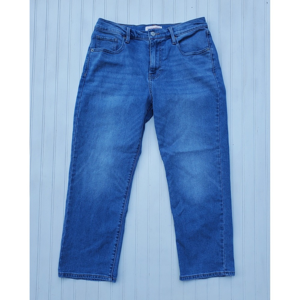 Lucky Brand 90s Loose High Rise Crop Jeans Blue Medium Wash Size 6/28